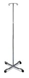 Medline Standard I.V. Pole - 2 Hook, 4 Casters QTY: 1