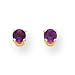 14k 3mm Amethyst Childrens Earrings