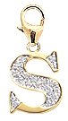 14k Gold Diamond Initial S Charm (1/10 cttw)