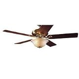 Hunter Fans 22455 52 Brookline Traditional Indoor Antique Brass Ceiling Fan w/ Light & Blades