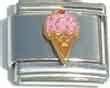 Clearly Charming Ice Cream Pink Italian Charm Bracelet Link