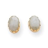 14k Oval Aventurine Post Earrings