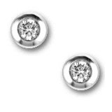 Image of 9 carat White Gold 15pts Diamond rub-over set solitaire stud earrings