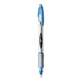 BICZ4N11BE Roller Pen, Rubber Grip, .5mm, Silver Barrel/Blue Ink
