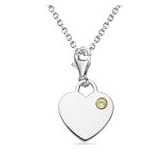 0.12 Cts Peridot Multi-Purpose Heart Charm Pendant in Silver
