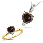0.04 Ct Diamonds & 2.68 Cts Garnet Set in 14K White and Yellow Gold