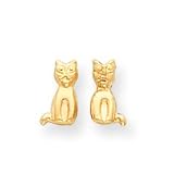 14k Cat Childrens Earrings