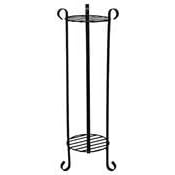 AUSTRAM 44 Leather Black Round Hampton Plant Stand by 
