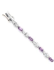 Sterling Silver Amethyst & CZ Bracelet