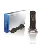 Electronics : USB2.0 IDE 3.5" External Mobile Storage Aluminum Enclosure FAN COOLED with Neon Blue LED
