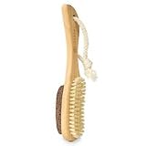 Earth Therapeutics Pumice Brush, Natural Sierra with Contoured Handle, 1 brush (Pack of 4)