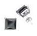 Sterling Silver Stud Earrings with Black Square CZ