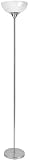 Lite Source LS-8540C/WHT Zett Torchiere Lamp, Chrome Base with White Plastic Shade