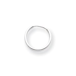 14k White Gold Endless Hoop Earrings - Measures 12x12mm