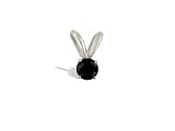 14K White Gold Genuine Round Black Onyx Pendant