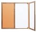 Slim-Line Conference Room Combination Dry-Erase/Cork Board/Cabinet, 3'x3', Oak QRT826