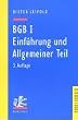 BGB I, Einf�hrung und Allgemeiner Teil