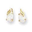 Sardelli - 14k Created Opal with Leaf Dangle Earrings
