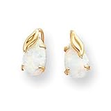 Sardelli - 14k Created Opal with Leaf Dangle Earrings