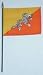 Bhutan Flag Rayon On Staff 4 in. x 6 in.