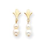 14k Cultured Pearl Drop Earrings