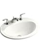 KOHLER Pennington 8" Drop In Bath Sink WHITE K-2196-8