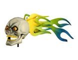 Skull Flaming Antenna Ball Topper