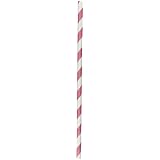 Aardvark 61520058 Paper Drinking Straw, 7/32" Diameter x 7-3/4" Length, Hot Pink/Razzmatazz Stripe (8 Boxes of 600)