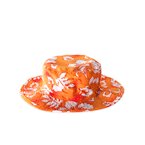 Hat with UV Protection - Orange Floral, 0-2 years