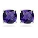 1.34 Cts Amethyst Scroll Earrings in 14K White title=