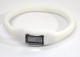 GSI Quality Waterproof Silicone Gel Sporty Wrist Band Watch - Small Face, Digital LCD Style, For Children And Sports - White