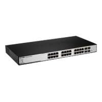 D-Link Web Smart DGS-1224TP - Switch - 24 ports - EN, Fast EN, Gigabit EN - 10Base-T, 100Base-TX, 1000Base-T + 4 x shared SFP (empty) - 1U - PoE