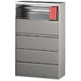 800 Series 42 Wide 5 High Lateral File with 2 Roll Out Shelves, Light Gray (HON895LBRQ) Category: Lateral, Metal