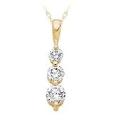 14kt. Gold, 1 ct. tw. Three Diamond Pendant