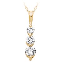 14kt. Gold, 1 ct. tw. Three Diamond Pendant by Fred Meyer Jewelers