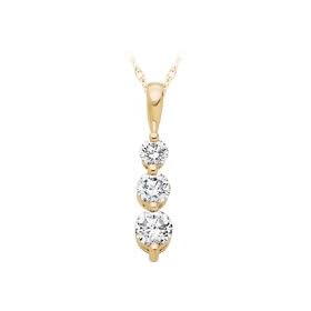 14kt. Gold, 1 ct. tw. Three Diamond Pendant by