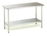 Outdoor Living : 30inWx96inL-Work Table-Flat Top-Galv. Base-Adj. Undershelf
