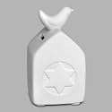 Ceramic bisque unpainted charity star of david box bank(tzedakah box) 6.25''H X 3.25''W