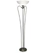 Framburg 8005EB Fin de Siecle 1 Light Torchiere Lamp in Ebony with Opal Matte glass