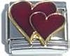 Low price Clearly Charming Double Red Hearts Italian Charm Bracelet Link