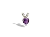 14K White Gold Genuine Heart Amethyst Pendant