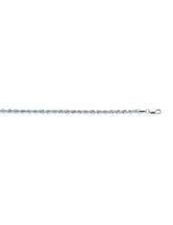 10kt White Gold Light Rope Chain Necklace 2.90mm