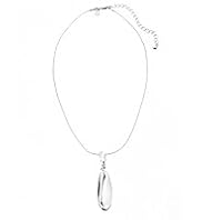 Silver Plated Sleek Wave Pendant Necklace