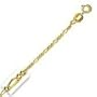 14k Yellow Gold 10" 1.3 mm Lite Figaro Chain Anklet - O Ring Clasp - JewelryWeb