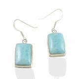 Rectangular Larimar Earrings