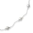 Sterling Silver Satin Beaded Necklace - 16 Inch