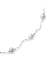 Sterling Silver Satin Beaded Necklace - 16 Inch