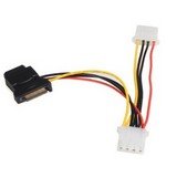 6IN LP4 To Sata 15PIN Power Adapter for m with 2 Additional LP4