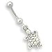Body AccentzTM Belly Button Ring Navel 7/16" Turtle dangle 14 Gauge