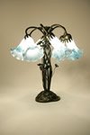 River Of Goods Dutch Blue and White Six Swirl Lily Lamp 7216